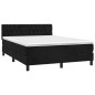 vidaXL Letto a Molle con Materasso e LED Nero 140x200 cm in Velluto vidaXL Letto a Molle con Materasso e LED Nero 140x200 cm in Velluto