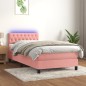 vidaXL Letto a Molle con Materasso e LED Rosa 90x200 cm in Velluto vidaXL Letto a Molle con Materasso e LED Rosa 90x200 cm in Velluto