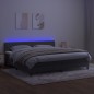Letto a Molle con Materasso e LED Grigio Scuro 200x200 cm Letto a Molle con Materasso e LED Grigio Scuro 200x200 cm