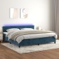 vidaXL Letto a Molle con Materasso e LED Blu Scuro 200x200 cm vidaXL Letto a Molle con Materasso e LED Blu Scuro 200x200 cm