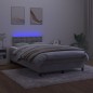 Letto a Molle Materasso e LED Grigio Chiaro 120x200 cm Velluto