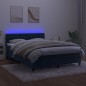 Letto a Molle con Materasso e LED Blu Scuro 140x190 cm Letto a Molle con Materasso e LED Blu Scuro 140x190 cm
