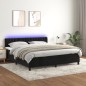 Letto a Molle con Materasso e LED Nero 180x200 cm in Velluto Letto a Molle con Materasso e LED Nero 180x200 cm in Velluto
