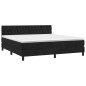 Letto a Molle con Materasso e LED Nero 180x200 cm in Velluto Letto a Molle con Materasso e LED Nero 180x200 cm in Velluto