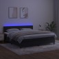 Letto a Molle con Materasso e LED Nero 180x200 cm in Velluto Letto a Molle con Materasso e LED Nero 180x200 cm in Velluto