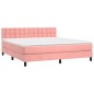 vidaXL Letto a Molle con Materasso e LED Rosa 180x200 cm in Velluto vidaXL Letto a Molle con Materasso e LED Rosa 180x200 cm in Velluto
