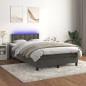 vidaXL Letto a Molle con Materasso e LED Grigio Scuro 120x200 cm vidaXL Letto a Molle con Materasso e LED Grigio Scuro 120x200 cm