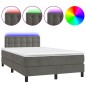 vidaXL Letto a Molle con Materasso e LED Grigio Scuro 120x200 cm vidaXL Letto a Molle con Materasso e LED Grigio Scuro 120x200 cm