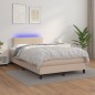 vidaXL Giroletto Molle Materasso e LED Cappuccino 120x200cm Similpelle vidaXL Giroletto Molle Materasso e LED Cappuccino 120x200cm Similpelle