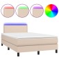 vidaXL Giroletto Molle Materasso e LED Cappuccino 120x200cm Similpelle vidaXL Giroletto Molle Materasso e LED Cappuccino 120x200cm Similpelle
