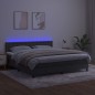 Letto a Molle con Materasso e LED Grigio Scuro 180x200 cm Letto a Molle con Materasso e LED Grigio Scuro 180x200 cm