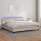Giroletto Molle Materasso e LED Cappuccino 200x200cm Similpelle Giroletto Molle Materasso e LED Cappuccino 200x200cm Similpelle