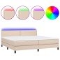 Giroletto Molle Materasso e LED Cappuccino 200x200cm Similpelle Giroletto Molle Materasso e LED Cappuccino 200x200cm Similpelle