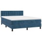 Letto a Molle con Materasso e LED Blu Scuro 140x200 cm Letto a Molle con Materasso e LED Blu Scuro 140x200 cm