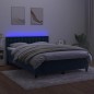 Letto a Molle con Materasso e LED Blu Scuro 140x200 cm Letto a Molle con Materasso e LED Blu Scuro 140x200 cm