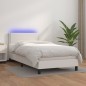 Giroletto Molle con Materasso e LED Bianco 100x200cm Similpelle Giroletto Molle con Materasso e LED Bianco 100x200cm Similpelle