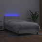 vidaXL Giroletto Molle con Materasso e LED Bianco 90x200 cm Similpelle vidaXL Giroletto Molle con Materasso e LED Bianco 90x200 cm Similpelle