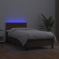 Giroletto Molle con Materasso e LED Marrone 80x200cm Similpelle Giroletto Molle con Materasso e LED Marrone 80x200cm Similpelle