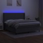 vidaXL Letto a Molle Materasso e LED Grigio Scuro 160x200cm in Tessuto vidaXL Letto a Molle Materasso e LED Grigio Scuro 160x200cm in Tessuto