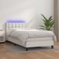 Giroletto Molle con Materasso e LED Bianco 90x200 cm Similpelle Giroletto Molle con Materasso e LED Bianco 90x200 cm Similpelle