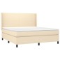 vidaXL Letto a Molle con Materasso e LED Crema 160x200 cm in Tessuto vidaXL Letto a Molle con Materasso e LED Crema 160x200 cm in Tessuto
