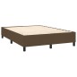 Letto a Molle Materasso e LED MarroneScuro 140x190cm in Tessuto