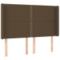 Letto a Molle Materasso e LED MarroneScuro 140x190cm in Tessuto