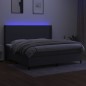 vidaXL Letto a Molle Materasso e LED Grigio Scuro 200x200cm in Tessuto vidaXL Letto a Molle Materasso e LED Grigio Scuro 200x200cm in Tessuto
