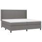 vidaXL Letto a Molle Materasso e LED Grigio Scuro 200x200cm in Tessuto vidaXL Letto a Molle Materasso e LED Grigio Scuro 200x200cm in Tessuto