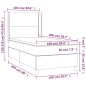 Letto a Molle Materasso e LED Grigio Scuro 100x200cm in Tessuto