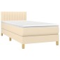 Letto a Molle con Materasso e LED Crema 100x200cm in Tessuto Letto a Molle con Materasso e LED Crema 100x200cm in Tessuto