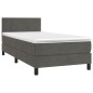 vidaXL Letto a Molle con Materasso e LED Grigio Scuro 90x200cm Velluto vidaXL Letto a Molle con Materasso e LED Grigio Scuro 90x200cm Velluto