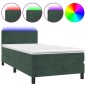 Letto a Molle con Materasso e LED Verde Scuro 80x200cm Velluto Letto a Molle con Materasso e LED Verde Scuro 80x200cm Velluto