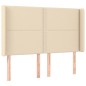 Letto a Molle con Materasso e LED Crema 140x200 cm in Tessuto Letto a Molle con Materasso e LED Crema 140x200 cm in Tessuto