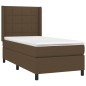 vidaXL Letto a Molle Materasso e LED Marrone Scuro 90x200cm in Tessuto vidaXL Letto a Molle Materasso e LED Marrone Scuro 90x200cm in Tessuto