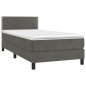 Letto a Molle con Materasso e LED Grigio Scuro 100x200 cm Letto a Molle con Materasso e LED Grigio Scuro 100x200 cm