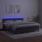 vidaXL Letto a Molle con Materasso e LED Grigio Scuro 160x200 cm vidaXL Letto a Molle con Materasso e LED Grigio Scuro 160x200 cm
