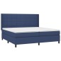 Letto a Molle Materasso e LED Blu 200x200cm in Tessuto Letto a Molle Materasso e LED Blu 200x200cm in Tessuto