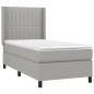 vidaXL Letto a Molle Materasso e LED Grigio Chiaro 90x200 cm Tessuto vidaXL Letto a Molle Materasso e LED Grigio Chiaro 90x200 cm Tessuto