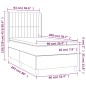 vidaXL Letto a Molle Materasso e LED Grigio Chiaro 90x200 cm Tessuto vidaXL Letto a Molle Materasso e LED Grigio Chiaro 90x200 cm Tessuto