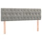vidaXL Letto a Molle Materasso e LED Grigio Chiaro 140x190 cm Velluto