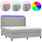 vidaXL Letto a Molle Materasso e LED Grigio Chiaro 180x200 cm Tessuto vidaXL Letto a Molle Materasso e LED Grigio Chiaro 180x200 cm Tessuto