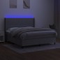 vidaXL Letto a Molle Materasso e LED Grigio Chiaro 180x200 cm Tessuto vidaXL Letto a Molle Materasso e LED Grigio Chiaro 180x200 cm Tessuto