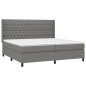 vidaXL Letto a Molle Materasso e LED Grigio Scuro 200x200cm in Tessuto vidaXL Letto a Molle Materasso e LED Grigio Scuro 200x200cm in Tessuto