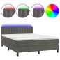 Letto a Molle con Materasso e LED Grigio Scuro 140x190 cm Letto a Molle con Materasso e LED Grigio Scuro 140x190 cm