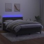 Letto a Molle con Materasso e LED Grigio Scuro 140x190 cm Letto a Molle con Materasso e LED Grigio Scuro 140x190 cm