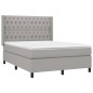vidaXL Letto a Molle Materasso e LED Grigio Chiaro 140x190 cm Tessuto vidaXL Letto a Molle Materasso e LED Grigio Chiaro 140x190 cm Tessuto