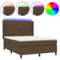 Letto a Molle Materasso e LED MarroneScuro 140x190cm in Tessuto Letto a Molle Materasso e LED MarroneScuro 140x190cm in Tessuto