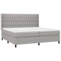 Letto a Molle Materasso e LED Grigio Chiaro 200x200 cm Tessuto Letto a Molle Materasso e LED Grigio Chiaro 200x200 cm Tessuto