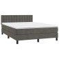 Letto a Molle con Materasso e LED Grigio Scuro 140x200 cm Letto a Molle con Materasso e LED Grigio Scuro 140x200 cm